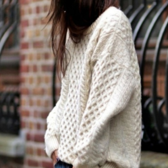 L.L. Bean Sweaters - Vintage slouchy oversized Irish Fisherman sweater